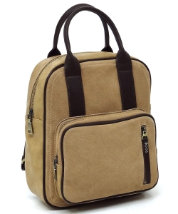 Real Suede Leather Backpack CJF121 TAUPE